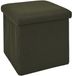 Home Deco Factory Poef/hocker Atome - opvouwbaar - stof - opbergbox - donkergroen - polyester/mdf - 38 x 38 cm