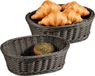 Kesper Brood/fruit mandje - 2 stuks - Antraciet - Ovaal - 29 x 23 x 9 cm