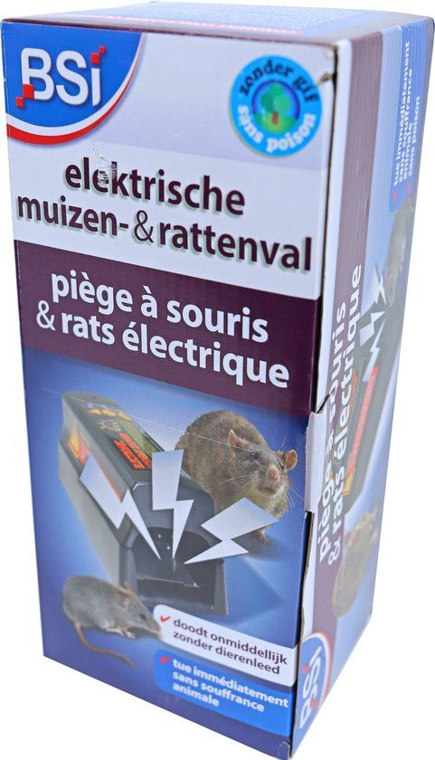 Ta BSI - Elektrische Muizenval - Compact en veilig - Muizenbestrijding - Zwart