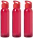 Merkloos / Sans marque Makito Western Europe Glazen waterfles/drinkfles met schroefdop - 6x - transparant rood - 470 ml - Sportfles - Bidon