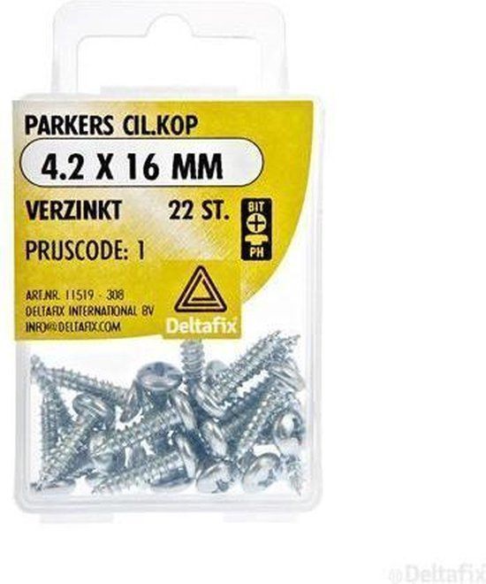 Deltafix Spaanplaatschroeven Cilinderkop Pozidriv Verzinkt 4.2x16mm 22 Stuks