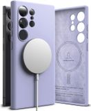 Ringke Silicone Magnetic Hoesje Geschikt voor Samsung Galaxy S24 Ultra | Compatibel met MagSafe | Back Cover met Magneet | Zacht Siliconen | Slank Design | Paars