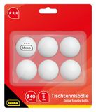 Idena 7440022 tafeltennisballen, 6 stuks wit, diameter: 40 mm - voldoet aan de ITTF-wedstrijdrichtlijnen - 3-sterrenkwaliteit - voor club-, vrijetijds- en amateursporters