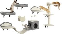 PawHut kattenplankenset - Spaanplaat, pluche - 151x30x30cm - Beige