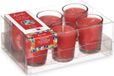 Arte regal geurkaarsen - 6x - rood fruit geur - rood - 8 branduren - in glas - aroma kaars