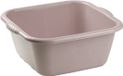 Plasticforte teiltje/afwasbak - Set van 2x stuks - vierkant - kunststof - 3 liter - 25 x 23 x 11 cm - Taupe