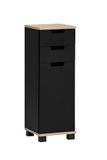 Schildmeyer Emmik Highboard zwart mat / wit eiken decoratie, 30,3 x 32,6 x 88,1 cm