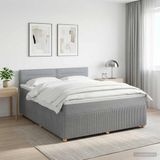 vidaXL Boxspringbed met matras, lichtgrijs, 160 x 200 cm, stof