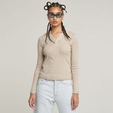 G-Star Polo Slim L/S Wmn Dames Katoen M Dk Brick