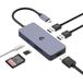 OOTDAY USB C-hub, splitter USB-hub HDMI voor Chromebook, laptop, Surface Pro 8, 6-in-1 USB C multipoort met SD/TF-kaartlezer, 100W PD, USB 3.0
