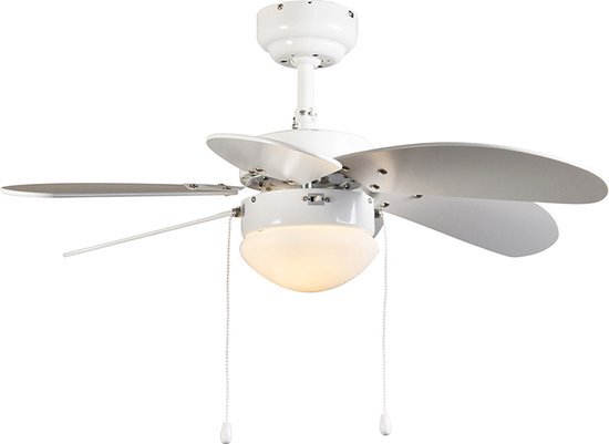 QAZQA Fresh 30 Plafond ventilator met lamp 1 lichts mm wit