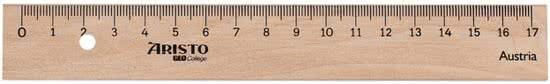 Aristo Liniaal 17cm hout met metaalinleg