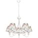 Homemania Homax_4315 Hanglamp Anemone roze, wit metaal, stof, 70 x 70 x 105 cm