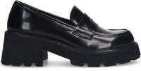 Sacha - Dames - Zwarte leren chunky loafers - Maat 36