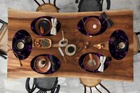 Merkloos Ovale placemats - Heelal - Marmer print - Paars - 6 stuks