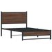 Maison Exclusive Lit en métal de qualité supérieure, finition imitation chêne, couleur marron, sans matelas, dimensions : 107 x 203 cm