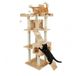 AQPET Krabpaal XXL 170 cm voor katten met hol, multifunctionele speelboom en speelplaats, beige