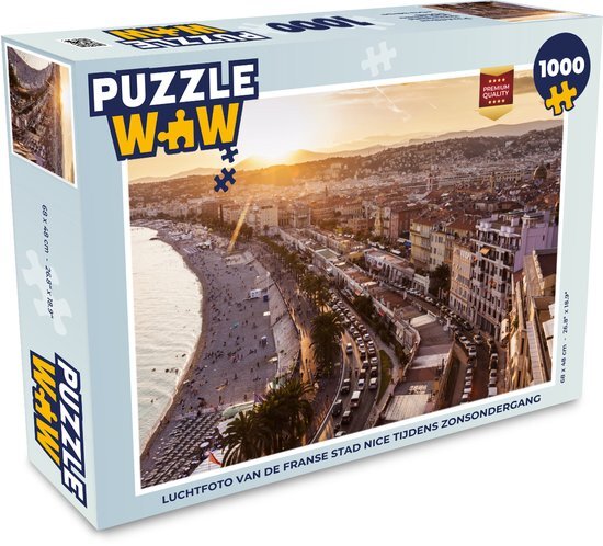 MuchoWow Puzzel Zonsondergang - Stad - Nice - Legpuzzel - Puzzel 1000 stukjes volwassenen