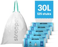 Strapper 125 Afvalzakken Lichtblauw - Geschikt voor Brabantia met code O en simplehuman code G - 30 liter