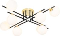 QAZQA Lynn Art Deco Plafondlamp - 8 lichts - Ø 81 cm - Zwart