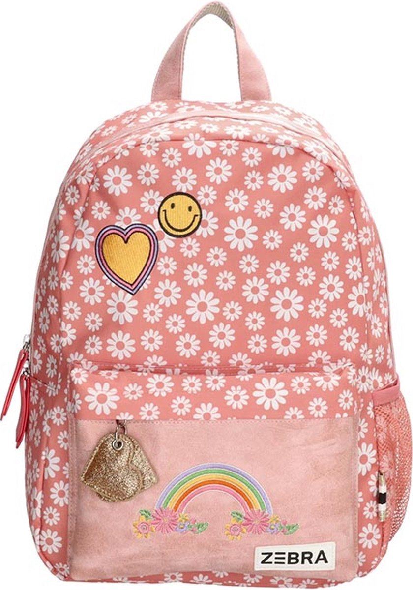 Zebra Trends School Backpack Pink Happy