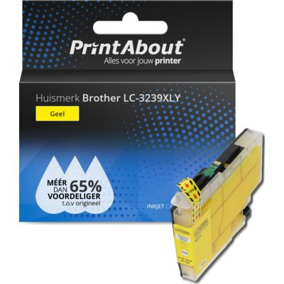 PrintAbout   Huismerk Brother LC-3239XLY Inktcartridge Geel Hoge capaciteit