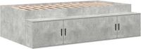 vidaXL Bedframe met lade Beton Grijs 80 x 200 cm Bewerkt hout