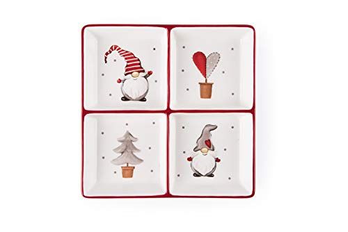 Excelsa Gnomo Kerstbord 4 vakken, Keramisch - 8004976641283