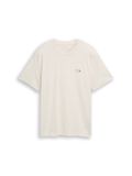 Tom Tailor Denim T-shirt en Coton avec col rond et manches courtes pour hommes - Taille S - greyish white