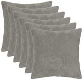 vidaXL Kussensloop 6 stuks HEERLEN Lichtgrijs 50 x 50 cm Nep Konijnenbont