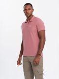 Ombre Italian Style Poloshirt Heren Korte Mouw Donkerroze