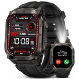 KOSPET TANK M4C Smartwatch voor Heren met LED-zaklamp