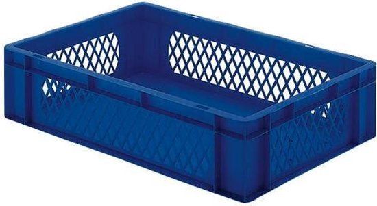 Gele Euronorm Stapelbak 60x40 cm - Geperforeerde Zijwanden