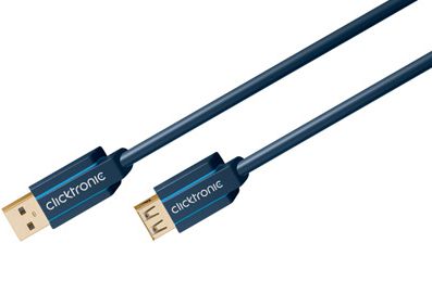 CLICKTRONIC USB 3.0 A/A kabel 1.8m - blauw