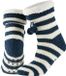 Apollo Dames huissokken/slofsokken - blauw/wit - gestreept - maat 36-41 - Anti-slip