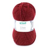 Gründl Lisa Premium Uni garen, acryl, bordeaux, 3,5-4,5 mm