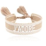 Deja Jewels Deja J'adore Macramé Armband - Beige/Wit