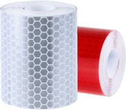 Wowow Reflecterende Tape klasse 1 - Zelfklevend - 2 rollen wit + rood - 5cm breed - 300cm lang/rol