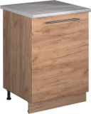 Vicco Keukenonderkast Fame-Line, Goudkleurig Eiken/Goudkleurig Eiken, 60 cm 1 deur met werkblad