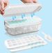 Sans marque Bac à glaçons alimentaire avec couvercle - Support à glaçons en silicone flexible