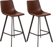 Mill Barkruk - Bruin - Set van 2 - Kunstleer - 68 cm zithoogte - Retro & Vintage