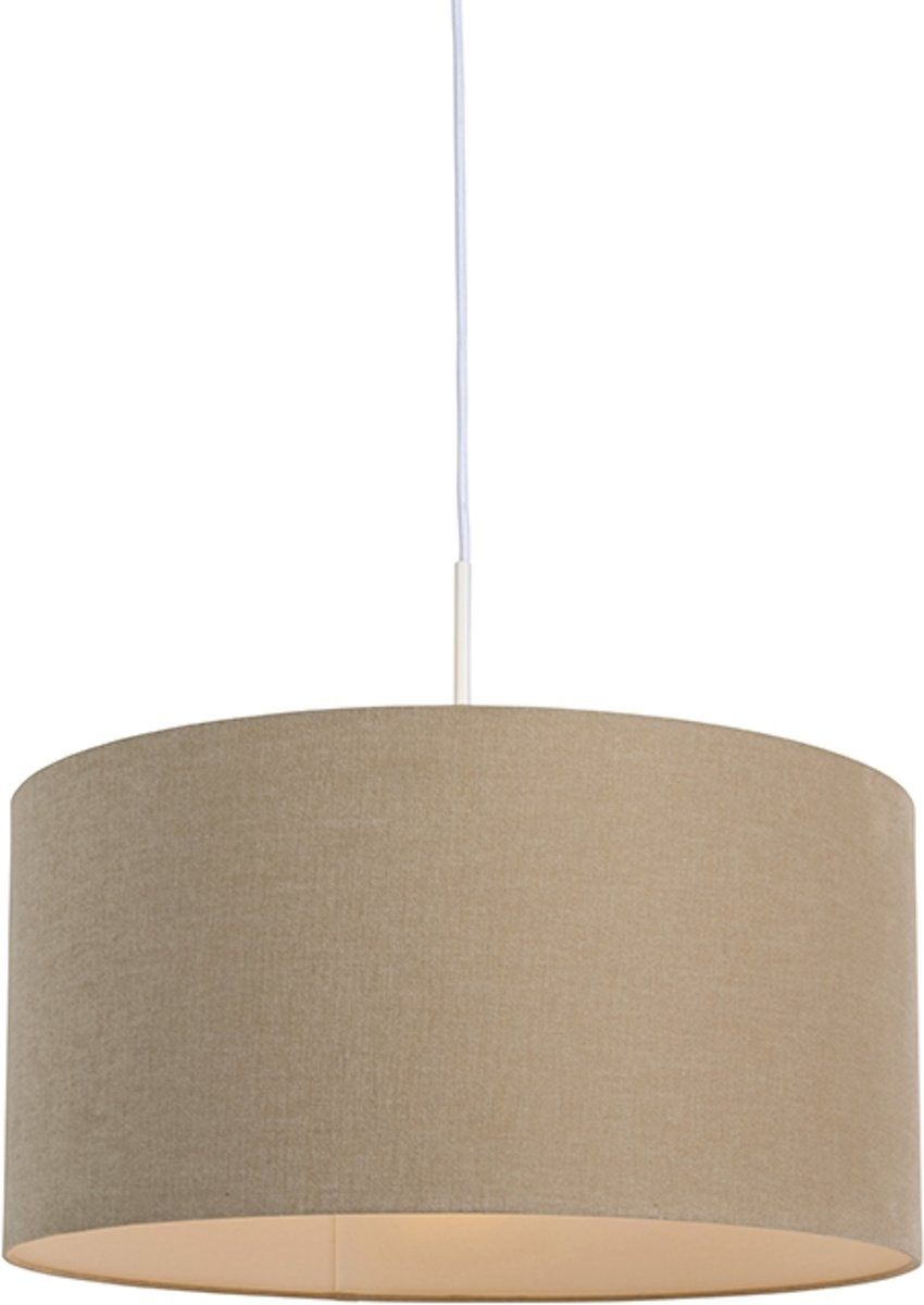QAZQA Combi Hanglamp met lampenkap 1 lichts H 1350 mm beige - 8718881085154