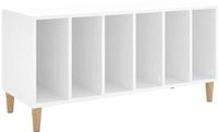 vidaXL Platenkast 100x38x48 cm bewerkt hout wit