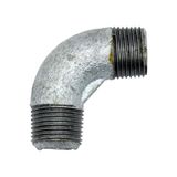 Hoek RIEGLER Hoek 94, 90°, AG/AG, R 1 1/4, zwart gehard gietijzer, thermisch verzinkt