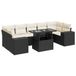 vidaXL Loungeset met kussens, polyrotan, zwart