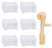 Bobines de fil à broder, lot de 120 pièces, avec enrouleur, en plastique, de couleur blanche, pour fil à broder