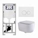 Geberit QeramiQ Dely Swirl Toiletset - 36.3x51.7cm - Geberit UP320 inbouwreservoir - met Burda frame - slim zitting - mat witte metalen bedieningsplaat - ronde knoppen - glans wit