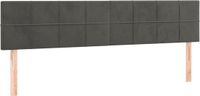 vidaXL Hoofdbord 200x5x78/88 cm fluweel donkergrijs