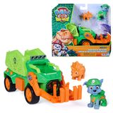 Spin Master PAW Patrol - De Dino Film, Rocky Dino Rescue Recycler met geheim vak en werkende klauw, 2 actiefiguren en voertuig
