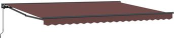 vidaXL Parasol manuel 5 x 3,5 m Marron Polyester